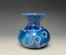 Load image into Gallery viewer, Crystalline Glazed Mini Vase in Atlantic Storm Blue 2
