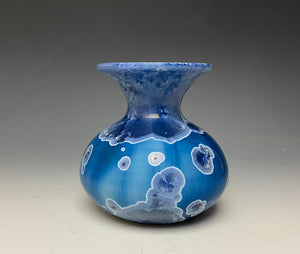 Crystalline Glazed Mini Vase in Atlantic Storm Blue 2