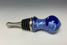 Load image into Gallery viewer, Crystalline Glazed Bottle Stopper- Winter Sky Blue #2
