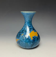 Load image into Gallery viewer, Blue and Orange Crystalline Mini Vase
