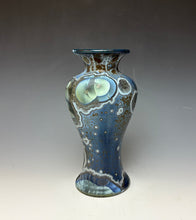 Load image into Gallery viewer, Cobalt Galaxy Crystalline Glazed Vase 2
