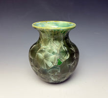 Load image into Gallery viewer, Green Galaxy Crystalline Glazed Vase 2
