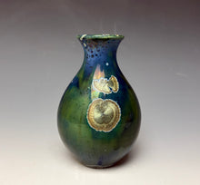 Load image into Gallery viewer, Deep Aquamarine Galaxy Crystalline Glazed Mini Vase 2
