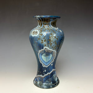 Cobalt Galaxy Crystalline Glazed Vase