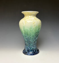 Load image into Gallery viewer, Crystalline Vase in Ivory, Green and Blue

