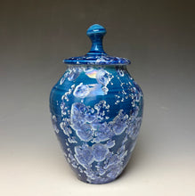 Load image into Gallery viewer, Blue and Silver Crystalline Glazed Jar

