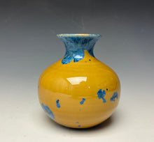 Load image into Gallery viewer, Blue and Orange Crystalline Mini Vase
