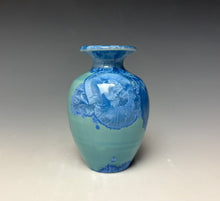 Load image into Gallery viewer, Light Teal Blue Crystalline Glazed Mini Vase 3
