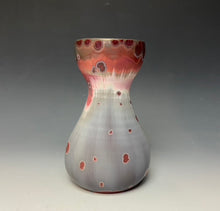 Load image into Gallery viewer, Ruby and White Glazed Bulb Vase
