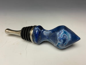 Crystalline Glazed Bottle Stopper- Atlantic Storm Blue