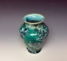 Load image into Gallery viewer, Aqua Crystalline Glazed Vase
