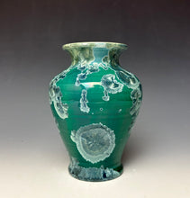 Load image into Gallery viewer, Aqua Crystalline Glazed Vase
