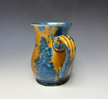 Load image into Gallery viewer, Crystalline Glazed Mug 14 oz - Blue and Orange #1
