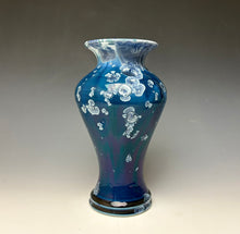 Load image into Gallery viewer, Crystalline Glazed Vase in Atlantic Storm Blue #4
