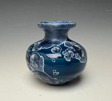 Load image into Gallery viewer, Crystalline Glazed Mini Vase in Atlantic Storm Blue 4
