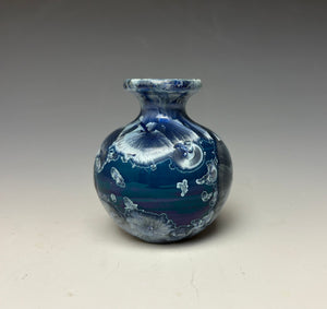 Crystalline Glazed Mini Vase in Atlantic Storm Blue 3