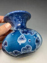 Load image into Gallery viewer, Crystalline Glazed Mini Vase in Atlantic Storm Blue 2
