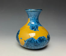 Load image into Gallery viewer, Blue and Orange Crystalline Mini Vase
