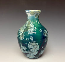 Load image into Gallery viewer, Aqua Crystalline Glazed Mini Vase
