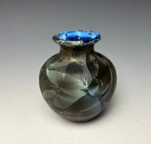 Cobalt Galaxy Crystalline Glazed Vase