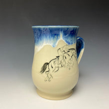 Load image into Gallery viewer, Jumping Horse &amp; Rider Mug- Deep Blue
