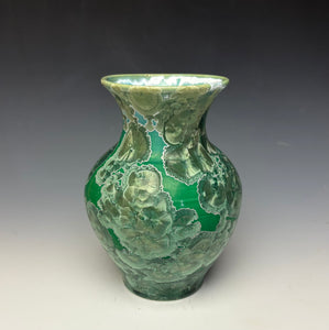 Emerald Green Crystalline Glazed Vase #2