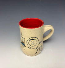 Load image into Gallery viewer, Artist Pig Mug- Red
