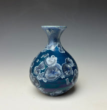 Load image into Gallery viewer, Crystalline Glazed Mini Vase in Atlantic Storm Blue 5
