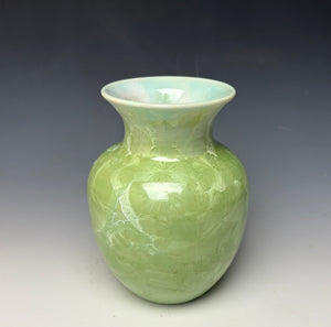 Crystalline Glazed Vase - Mint Green