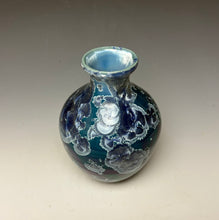 Load image into Gallery viewer, Crystalline Glazed Vase in Atlantic Storm Blue
