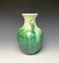 Load image into Gallery viewer, Ivoy and Emerald Crystalline Glazed Amphora
