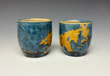 Load image into Gallery viewer, Blue and Orange Crystalline Sake Cup
