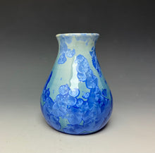 Load image into Gallery viewer, Teal Blue Crystalline Glazed Vase
