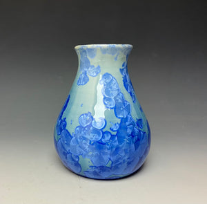 Teal Blue Crystalline Glazed Vase