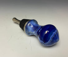 Load image into Gallery viewer, Crystalline Glazed Bottle Stopper- Winter Sky Blue #2
