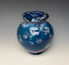 Load image into Gallery viewer, Crystalline Glazed Jar in Atlantic Storm Blue #2

