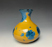 Load image into Gallery viewer, Blue and Orange Crystalline Mini Vase
