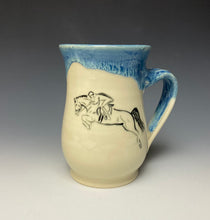 Load image into Gallery viewer, Jumping Horse &amp; Rider Mug - Ice Blue
