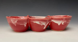 Triple Dip Dish- Bright Red