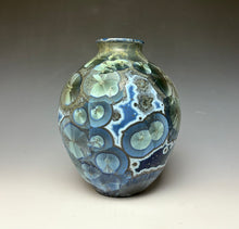 Load image into Gallery viewer, Cobalt Galaxy Crystalline Glazed Vase
