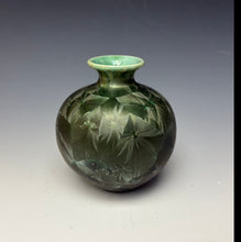 Load image into Gallery viewer, Green Galaxy Crystalline Glazed Mini Vase #2

