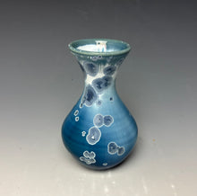 Load image into Gallery viewer, Crystalline Glazed Mini Vase in Atlantic Storm Blue
