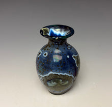 Load image into Gallery viewer, Cobalt Galaxy Crystalline Glazed Mini Vase 5
