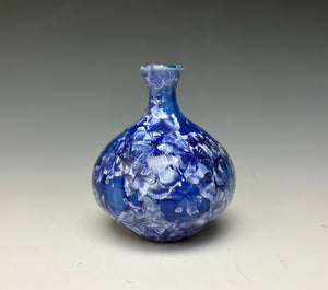 Winter Sky Blue Crystalline Glazed Mini Vase #3