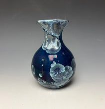 Load image into Gallery viewer, Crystalline Glazed Mini Vase in Atlantic Storm Blue 4
