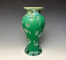 Load image into Gallery viewer, Emerald Green Crystalline Glazed Vase
