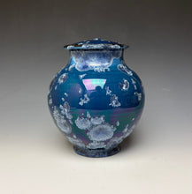 Load image into Gallery viewer, Crystalline Glazed Jar in Atlantic Storm Blue #2
