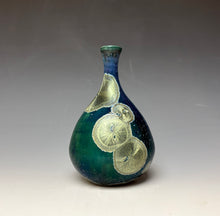 Load image into Gallery viewer, Deep Aquamarine Galaxy Crystalline Glazed Mini Vase 3
