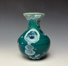 Load image into Gallery viewer, Aqua Crystalline Glazed Mini Vase
