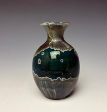 Load image into Gallery viewer, Deep Aquamarine Galaxy Crystalline Glazed Mini Vase
